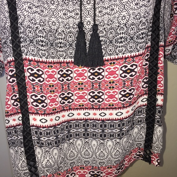 NWOT Jack by BB Dakota Boho Red & Black Dress Sz S - Picture 4 of 8